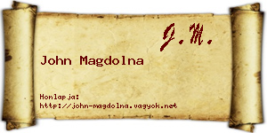 John Magdolna névjegykártya