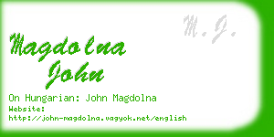 magdolna john business card